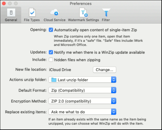 zip format for mac